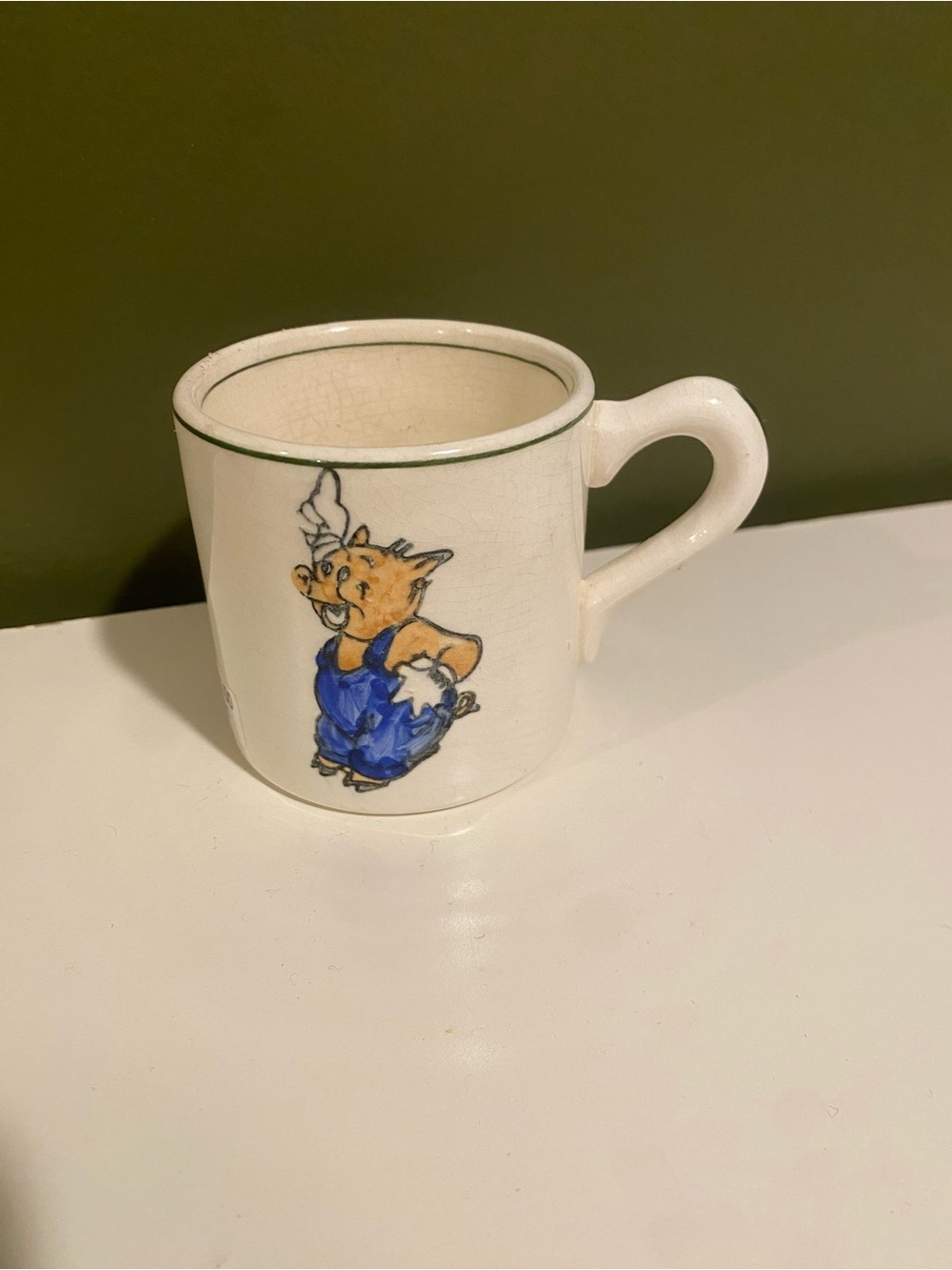 Vintage Ceramic Walt Disney Child's Mug Three Little Pigs with original tag